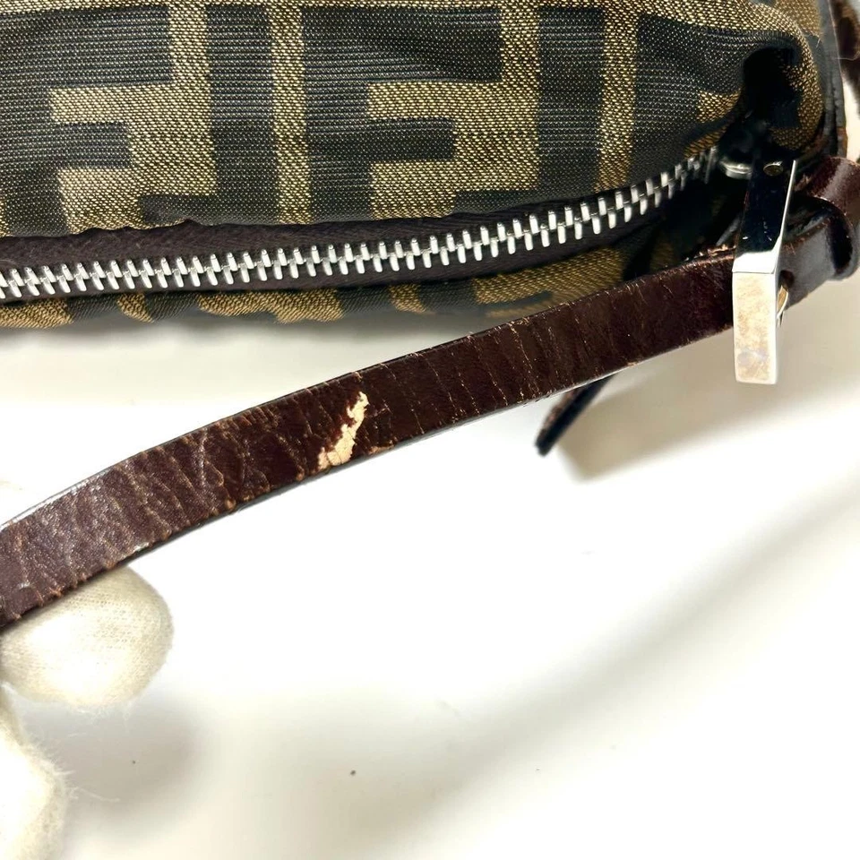 FENDI Zucca Canvas Hand One Shoulder Bag Brown Authentic - Image 4 of 4