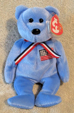 Ty Beanie Baby America the Blue Bear MWMT Free Shipping