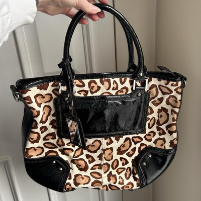 Vintage Karen Millen Handbag Leopard Bag 00s Y2K Designer Bag Animal Print  UK