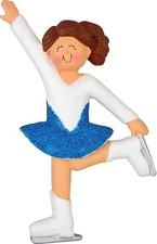 Skater Female Brown Personalized Christmas Tree Ornament