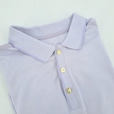 Tommy Bahama Polo Shirt Mens L 100 Cotton Lavender Solid Pique Side Vents