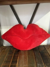 Target Room Essentials Plush RED LIP Toss Throw Pillow 10" x 18” Super Soft NEW