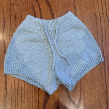 Rylee + Cru Knit Drawstring Heathered Shorts | Gray White | Size 4-5 Years