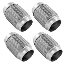 2pcs 3" x 6" Stainless Steel Double Braid Automotive Exhaust Flex Pipe
