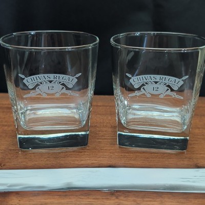 Chivas Regal 12 Rocks Glasses, Set of 2, Clear, Distillery Advertising
