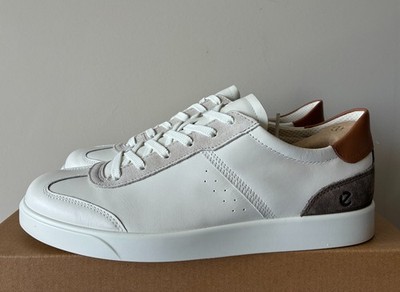 ECCO Street Lite Leather Casual Sneakers / Shoes (White/Brown) | sz 44 (10-10.5)