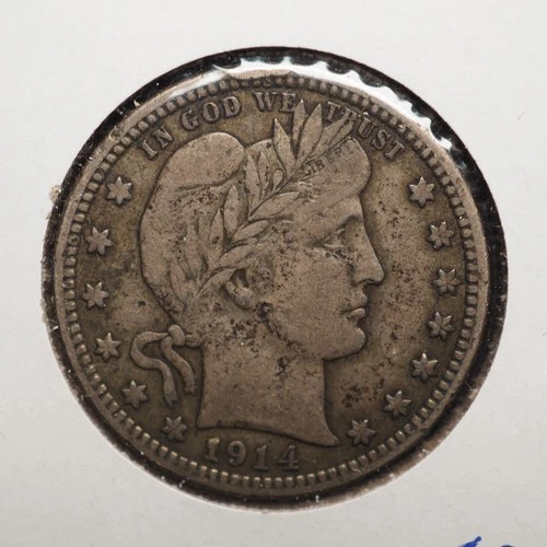 1914  *D*  BARBER SILVER QUARTER  ***NICE*** FREE SHIPPING   C2143