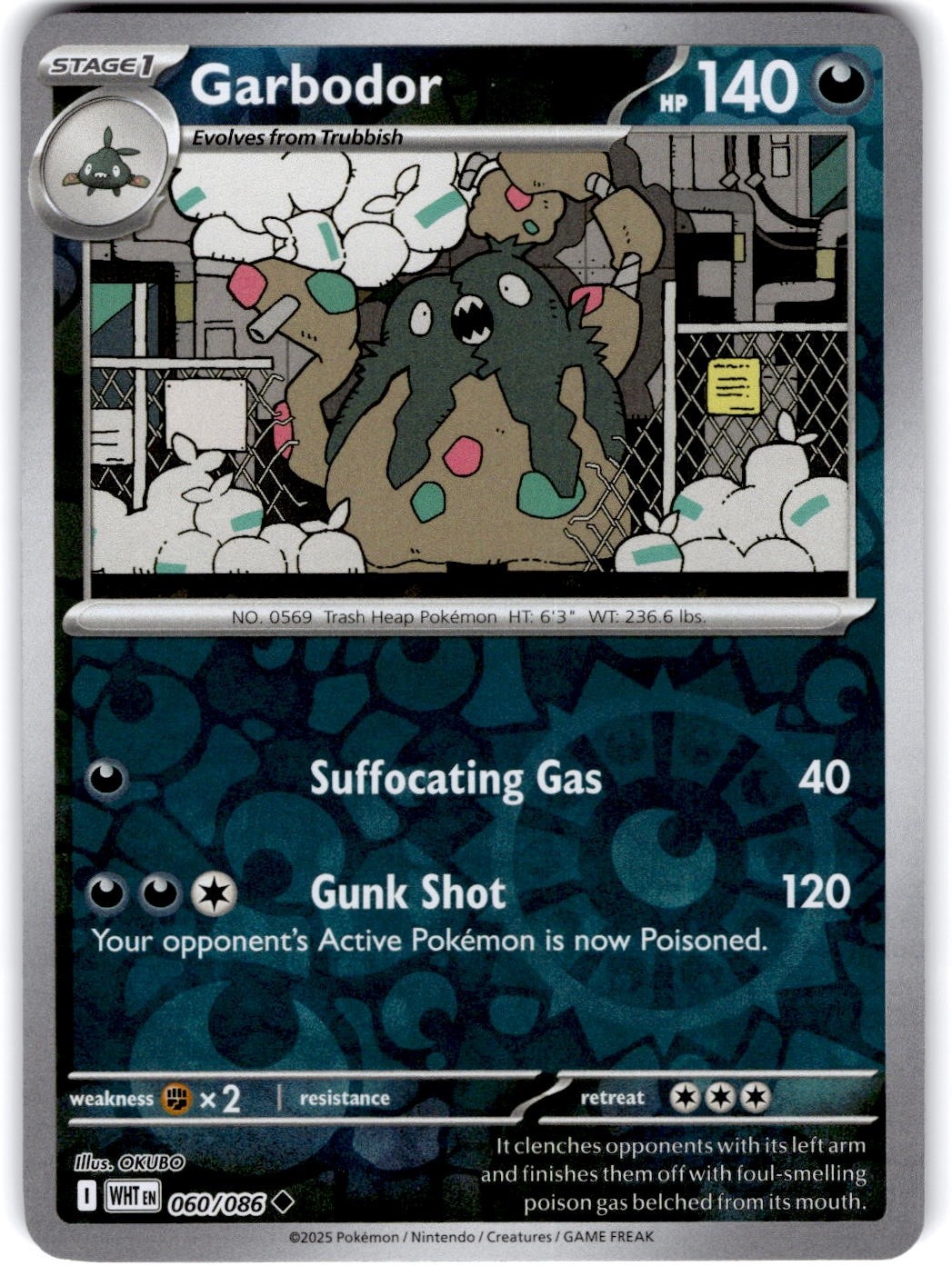 Pokemon Garbodor White Flare #60/86 Reverse Holo English