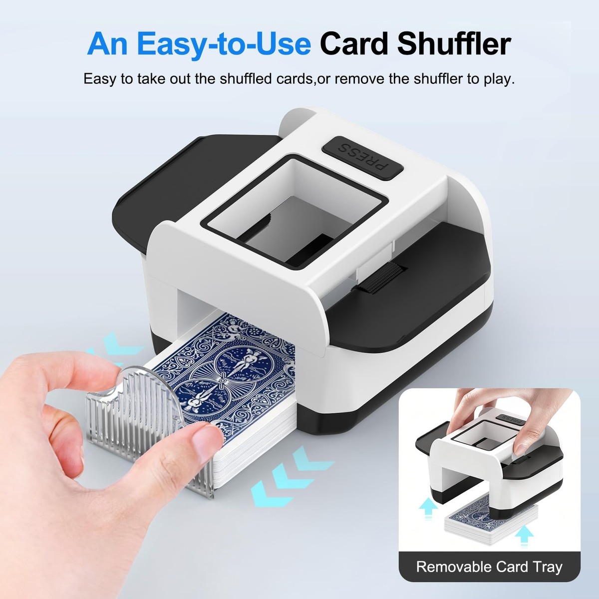 Shuffler Automatico 2 In 1 Con Distributore Carte, 1-2 Mazzi, 4 Telecomandi Wireless, Per 8 Giocatori, Per Poker E UNO