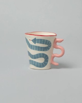 NIB Laetitia Rouget ''Sneaky Mug'' X-Large Ceramic Coffee Tea Cup Mug Art Pottery