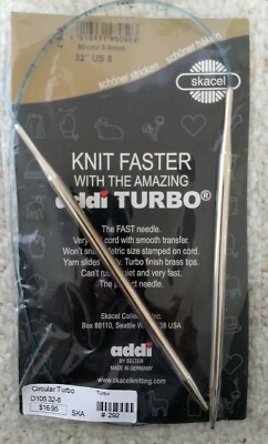 Circular knitting needles. Skacel Addi Turbo-Knit Faster 32   US 8