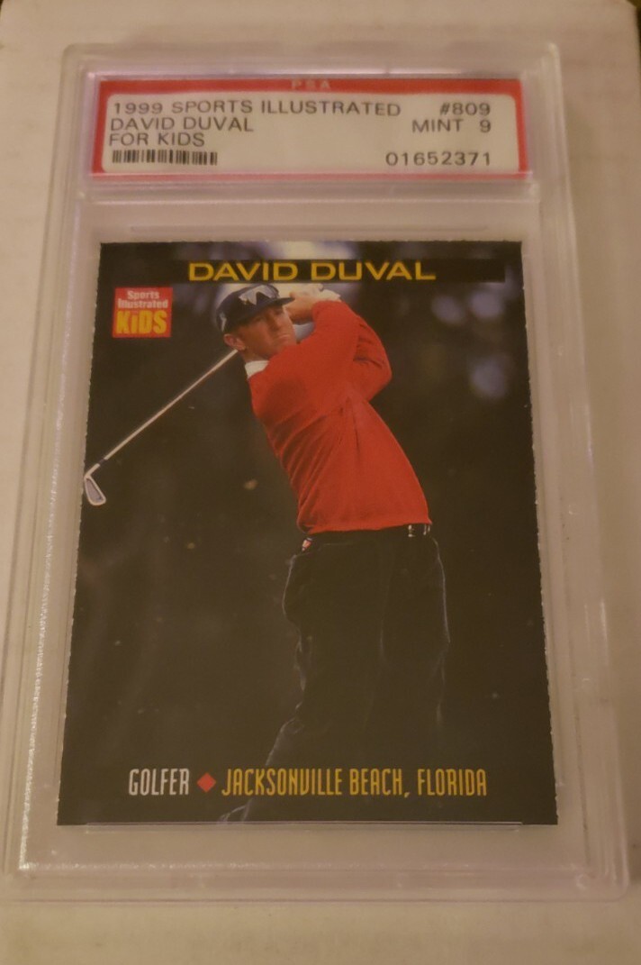 1999 DAVID DUVAL SPORTS ILLUSTRATED FOR KIDS PSA GRADED MINT 9 GOLF CARD S.I.