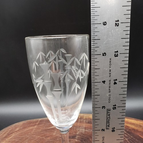 Sasaki Bamboo Water Goblets Set of 2 + 1 Sherry Glass Smooth Stem Clear VTG - Picture 14 of 14