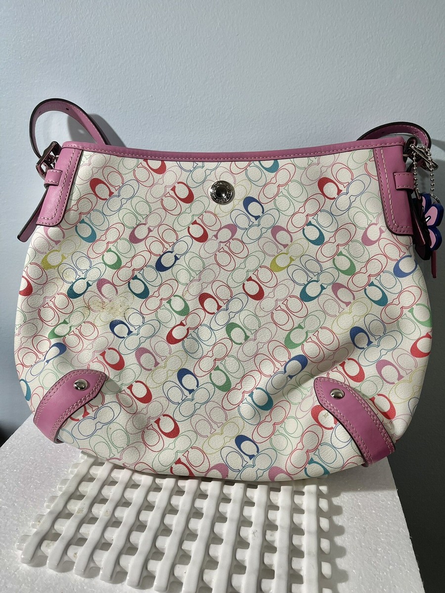 COACH HERITAGE CHELSEA PINK TRIM MULTICOLOR SIGNATURE F16481 COACH HERITAGE CHELSEA PINK TRIM MULTICOLOR SIGNATURE F16481