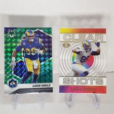 AARON DONALD 2021 Mosaic SP Green Mosaic Prizm + Illusions Clear Shots LA Rams