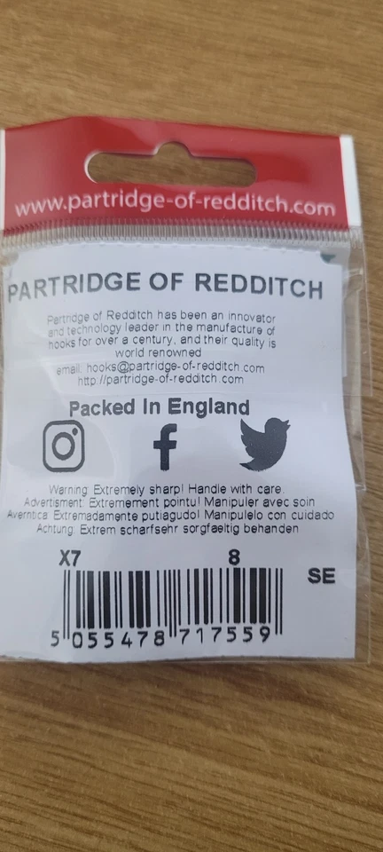 10x Gancho de agudos Perdiz X7 Salmón O'Shaughnessy talla 8, níquel negro, recto Foto 2 de 2