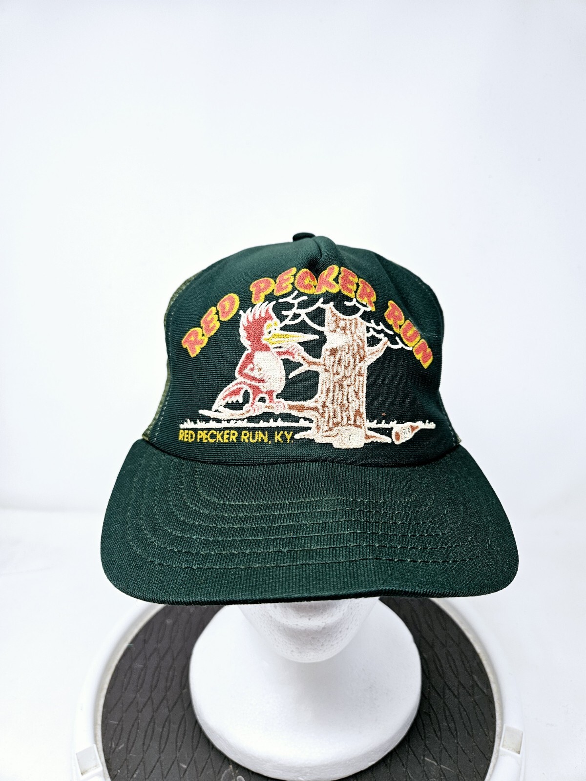 VINTAGE Red Pecker Run Kentucky 80s Mesh Trucker Hat Funny 80s FAST SHIPPING