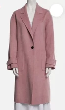 Theory Easy One Button Womens Wool Coat Dark Rose Winsome 2 Overcoat Size Medium