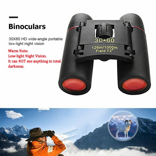 30x60 Zoom Folding Outdoor Travel Compact Binoculars Telescope Hunting Day/Night - Picture 5 of 15