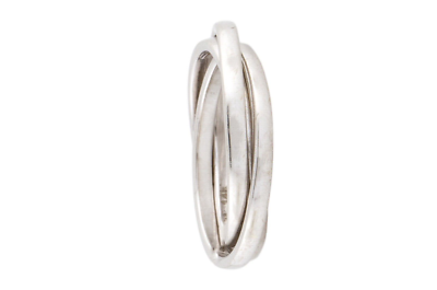 14K WHITE GOLD ROLLING BAND RING Rhodium-plated 14K White Gold