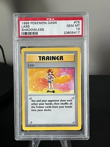 PSA 10 Lass #75 Shadowless Pokemon Game 1999