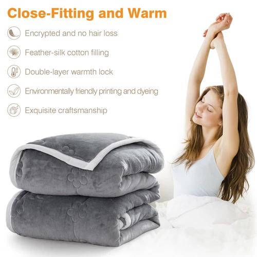 Flannel Blanket Winter Warm Reversible Twin Queen Size Plush Sofa Bed Blankets - Picture 11 of 55