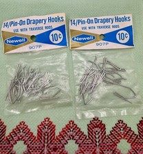 Curtain Hooks Metal Slide Newell Pin-on 1 Inch NEW in Orig Bag 28 Drapery Pins
