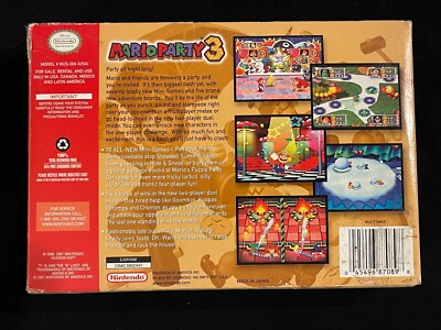 Mario Party 3本セット N64 -- Mario Party 3 -- Box. Can data save! Nintendo 64