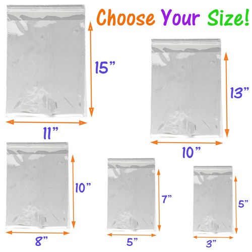 8 Sizes Crystal Clear Self Seal Transparent Plastic Cellophane Poly OPP Bags NEW - Picture 16 of 79