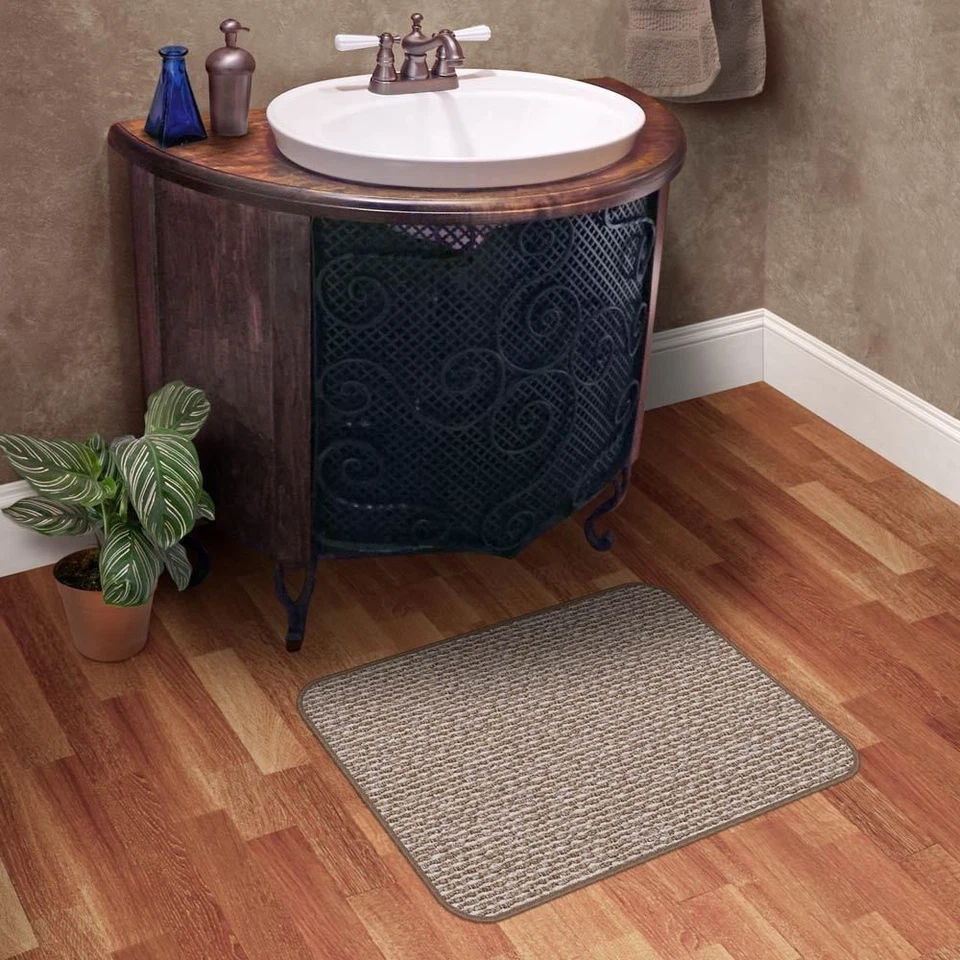 ALFOMBRA ANTIDESLIZANTE Alfombra de salón Alfombra de cocina PRALINÉ MARRÓN Foto 3 de 4