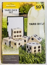 Beyond Outdoors Jumbo Giant Wooden Yard Dice Lawn Set Game 3.5x3.5 inch with Bag
