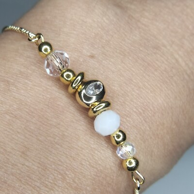 Vergoldete Perlen Slide Kette Armband