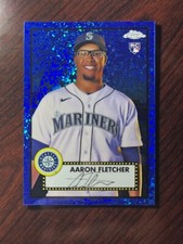 2021 Topps Chrome Platinum Anniversary Aaron Fletcher Blue Mini Diamonds RC /199