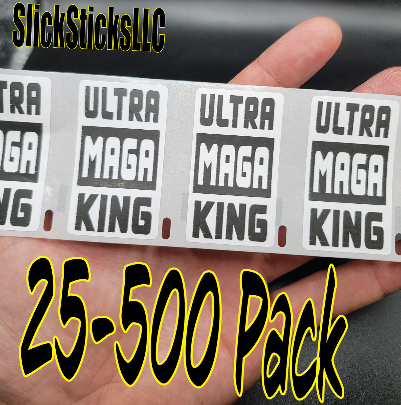 "ULTRA MAGA KING" Stickers 25-500 Pack politic decal donald election 2024 trump