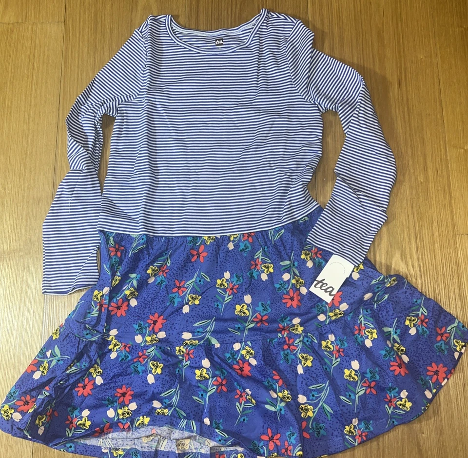 Tea Collection Tiered Skirted Twirl Dress Sz 12 New With Defects NWT NWD NOS - Image 2 of 4