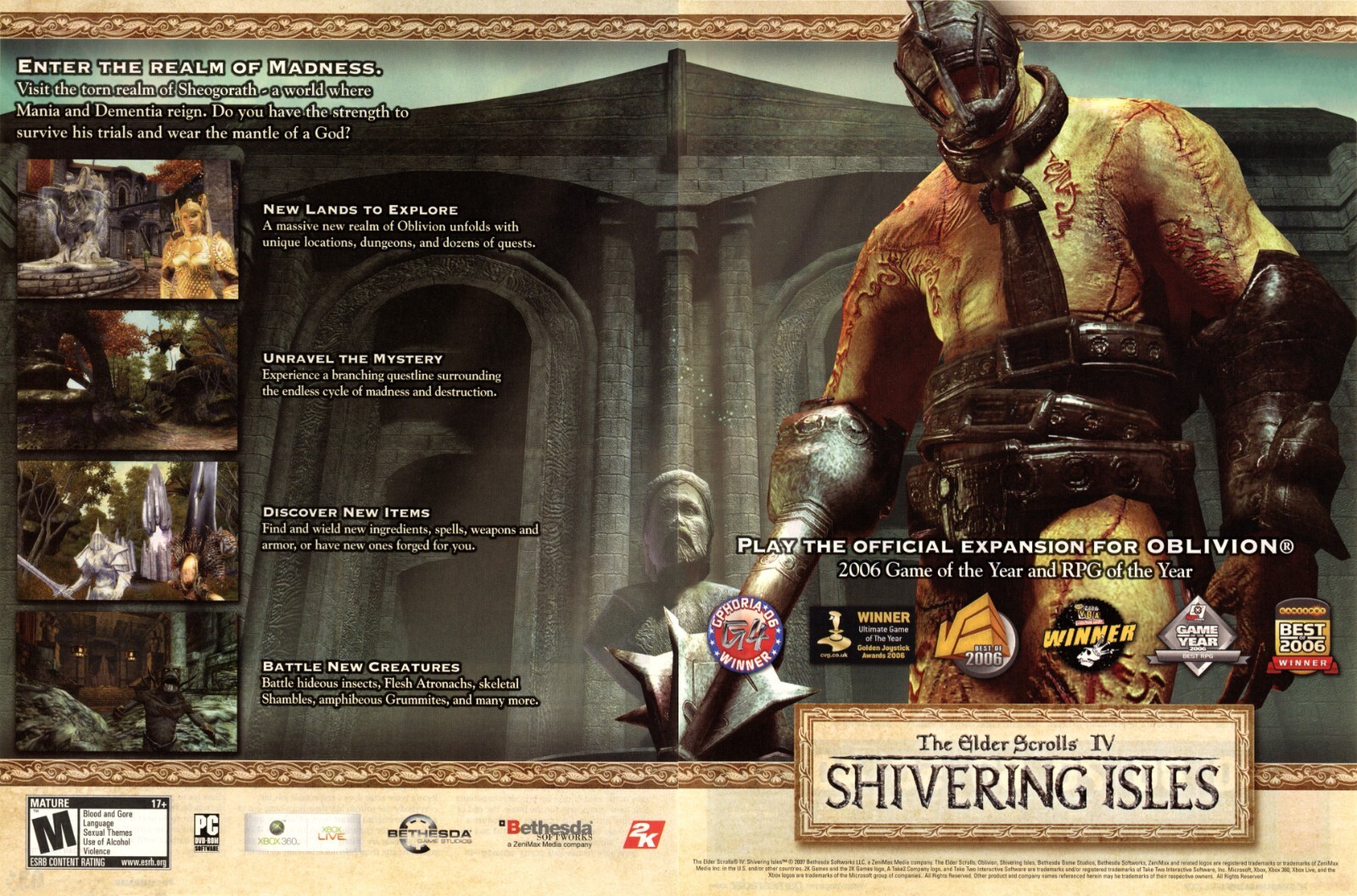The Elder Scrolls IV Oblivion Shivering Isles PC Ad Art Print Poster 4 ...
