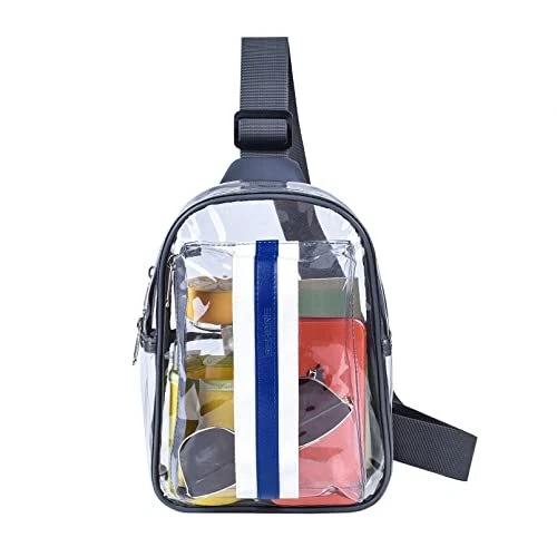 Clear Sling Bag Stadium Approved Crossbody Clear Backpack With Adjustable  Strap | eBay