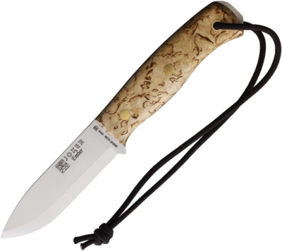 Joker Ember Bushcraft Curly Birch Wood 14C28N Fixed Blade Survival Knife RCL122P