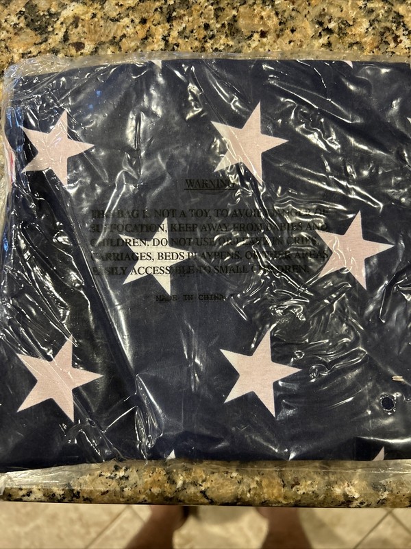 American Flag USA Stars Stripes US with Grommet - Polyester Fabric - New In Bag