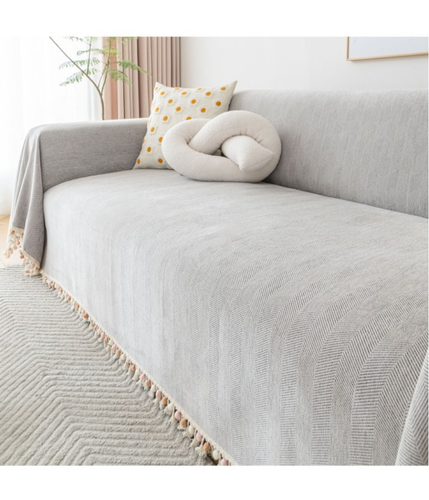 Slashop Pet Friendly Herringbone Tassel Luxe Sofa Couch Cover 90″x149″