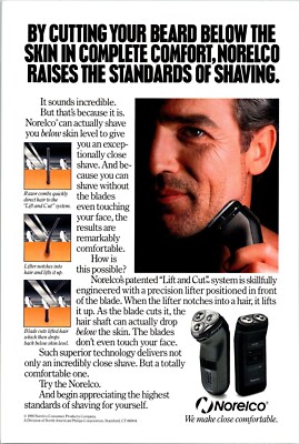 Norelco We make close Comfortable Original Vintage Print Ad