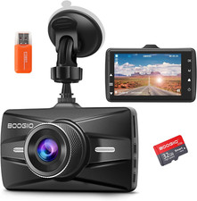 BOOGIIO 1080P Dash Cam 3" IPS, 170  Wide, 32GB SD, Night Vision, G-Sensor