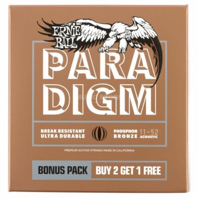 3-PACK ERNIE BALL PARADIGM 2078 PHOSPHOR BRONZE ACOUSTIC GUITAR STRINGS (11-52)