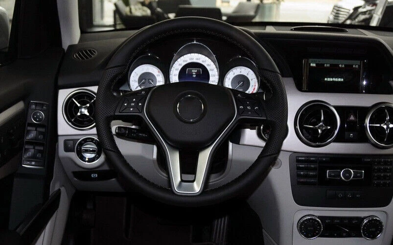 For Mercedes-Benz GLK 2013-2015 Carbon Fiber Steering Wheel Moulding Cover Trim - Image 3 of 4