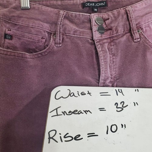 Dear John pantaloni svasati gamba velluto a coste vita alta gelso casual donna TG 30 *28x32 - Foto 5 di 10