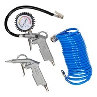 Güde Druckluft Werkzeug-Set 3-Tlg ReifenfüLler Ausblaspistole Spiralschlauch