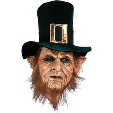 Evil Leprechaun Latex Mask for Adults Scary Halloween Costume Accessory