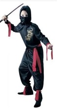BLACK NINJA Costume Size SM Hood Shirt Pants NWT