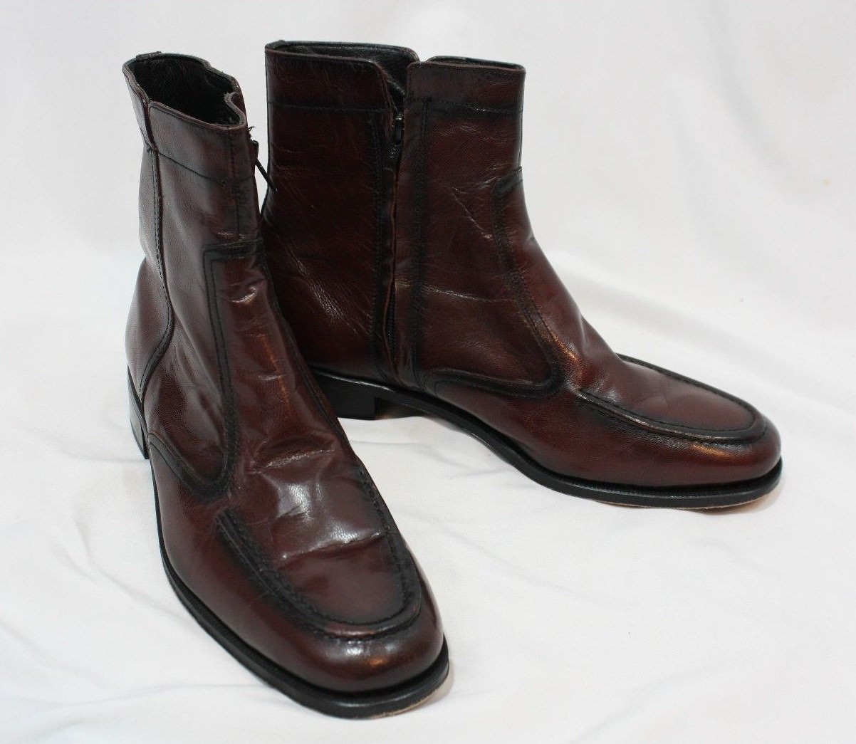 Florsheim stivali di pelle caviglia beatle zip vestito 9,5 s zip beatle brown vintage di borgogna 4ba16c Florsheim stivali di pelle caviglia beatle zip vestito 9,5 s zip beatle brown vintage di borgogna 4ba16c