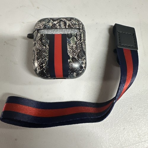 For Apple Air Pod Case 1st And 2nd Generation Gucci Inspired Black Gre Snake - Picture 3 of 6